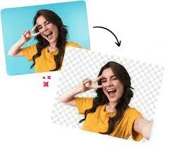 Jovem sorridente com camiseta amarela em edição para remover fundo de imagem e gerar transparência.